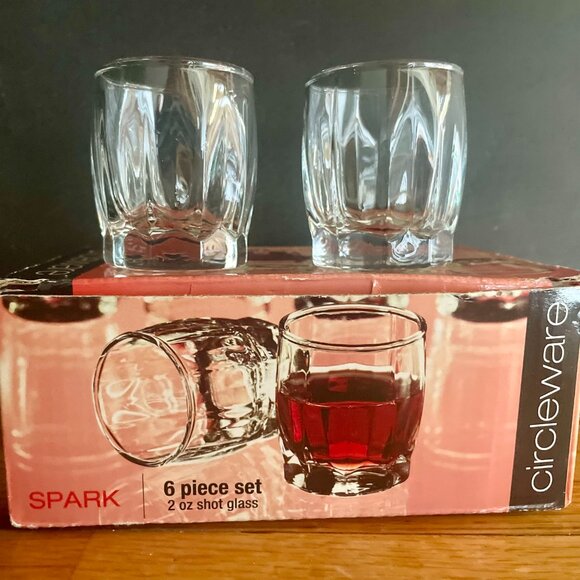 Circleware “Spark” 6-Piece Shot Glass Set – Made in Turkey – 2 oz Clear Barware - Picture 5 of 7